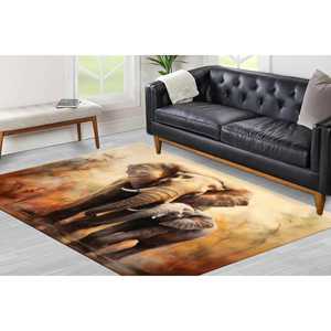 Alfombra de Elefante para Mamá y Bebé, Alfombras de Animales Salvajes, Alfombra Suave con Pelo Largo - Product Image 3