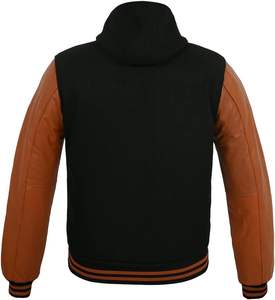 Vestes universitaires personnalisées de haute qualité grande taille sur pied respirantes pour le corps en laine polaire manches en peau de vache CollegeBaseballjacket pour hommes - Product Image 2