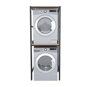Support en fer et bois KMG68010 pour machine à laver et sèche-linge – Cadre en fer durable et plateau en bois – Indispensable pour le repassage des vêtements et l'équipement de lavage - Product Image 3