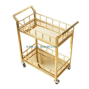 Aluminum Food Serving <b>Trolley</b> Customized Shape and Size 3 Layers Decorative Food Serving Carts at Affordable Price From Indian - Product Image 4