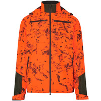 Chaqueta Impermeable con Capucha y Estampado Naranja para Hombre, con Cierre de Cremallera y Bolsillos, para Uso en Exteriores en Invierno