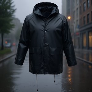 Veste de pluie noire en PU ASATEX, élégante et durable - Product Image 3