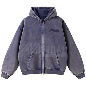 Sudaderas con capucha de lavado ácido para hombres más vendidos 100% algodón patrón sólido servicio OEM precio al por mayor para otoño - Product Image 1