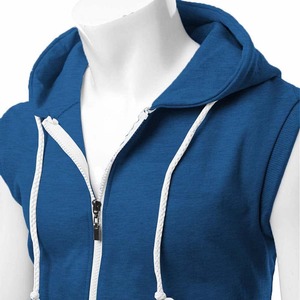 Venta al por mayor de hombres de algodón gimnasio chaleco logotipo personalizado sin mangas entrenamiento ropa deportiva otoño correr sudaderas con capucha con diseño muscular - Product Image 3