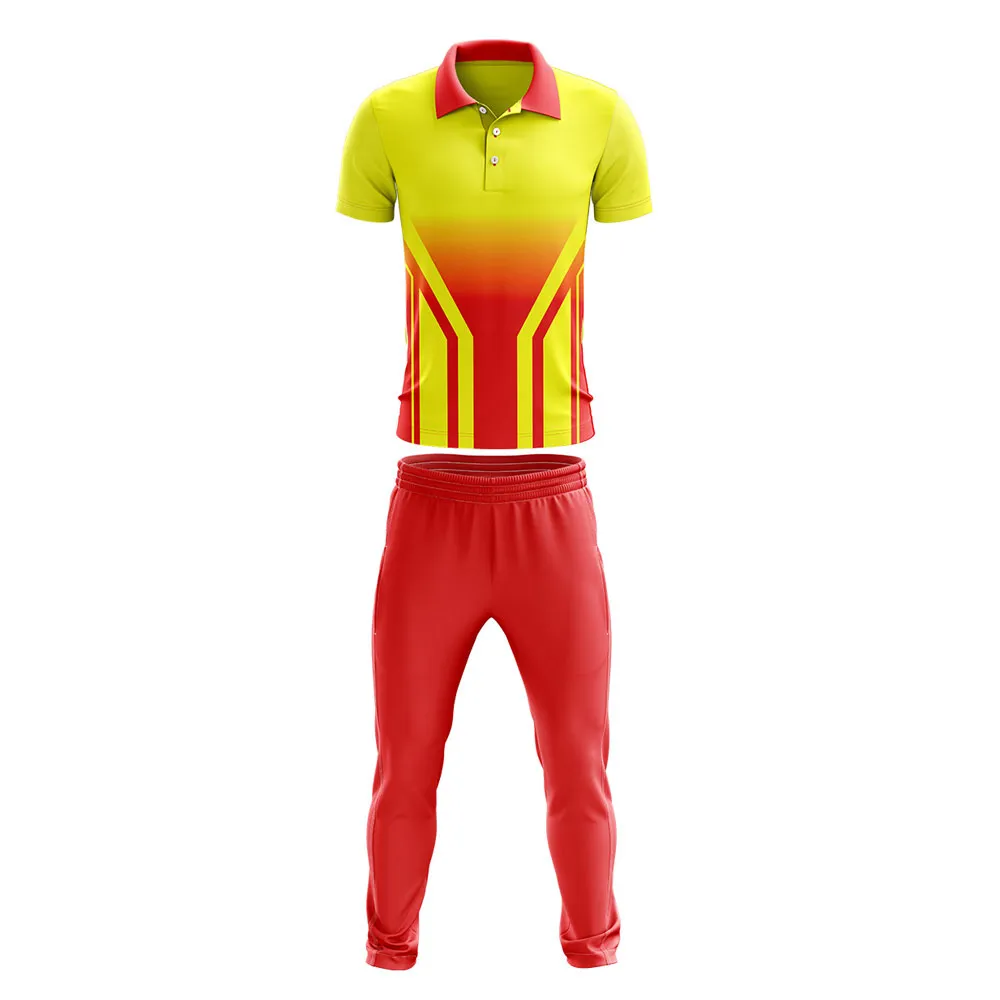 Ensemble d'uniformes de cricket Sublimation de bonne qualité OEM Vêtements de sport personnalisés Ensemble de cricket