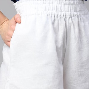 Women's High Quality Elastic High Waisted Gym Shorts Custom Wholesale Breathable Fitness Workout White Shorts for Athletic Yoga - Product Image 3