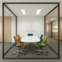 Cloison pliante en verre trempé et aluminium pour salles de conférence, bureaux, cuisines, entrepôts extérieurs, gymnases, écoles