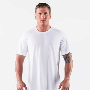 Men's High Quality 80% Cotton 20% Polyester Crewneck Gym Fitness <b>T</b>-<b>Shirt</b> with <b>Raglan</b> Sleeves - Product Image 1