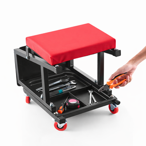 Garage <b>Chair</b> With <b>Padded</b> Seat, Tool Storage & Swivel Casters Rolling Mechanic Stool Portable Easily Assembly GAPGAR031 - Product Image 1