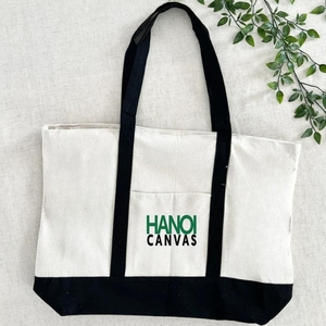 Sac fourre-tout en coton écologique personnalisé en gros, certifié BSCI, réutilisable, en toile, avec poignées, fabriqué au Vietnam, sans marque - Product Image 3