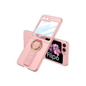 Étui de protection en silicone liquide premium pour Samsung Galaxy Z Flip 6 avec support anneau intégré et protection de l'appareil photo - Product Image 4