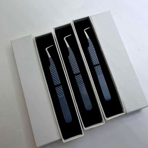 Pince à épiler pour extensions de cils GETUP BROSONS IMPEX, longue, à pointe lisse à 90 degrés, revêtement en poudre grise, acier inoxydable - Product Image 3