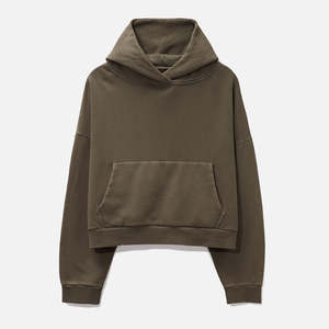 Sudaderas con capucha personalizadas para hombre 100% algodón oversize drop shoulder streetwear heavyweight pullover blank vintage Wash crop HOODIE para hombre - Product Image 3