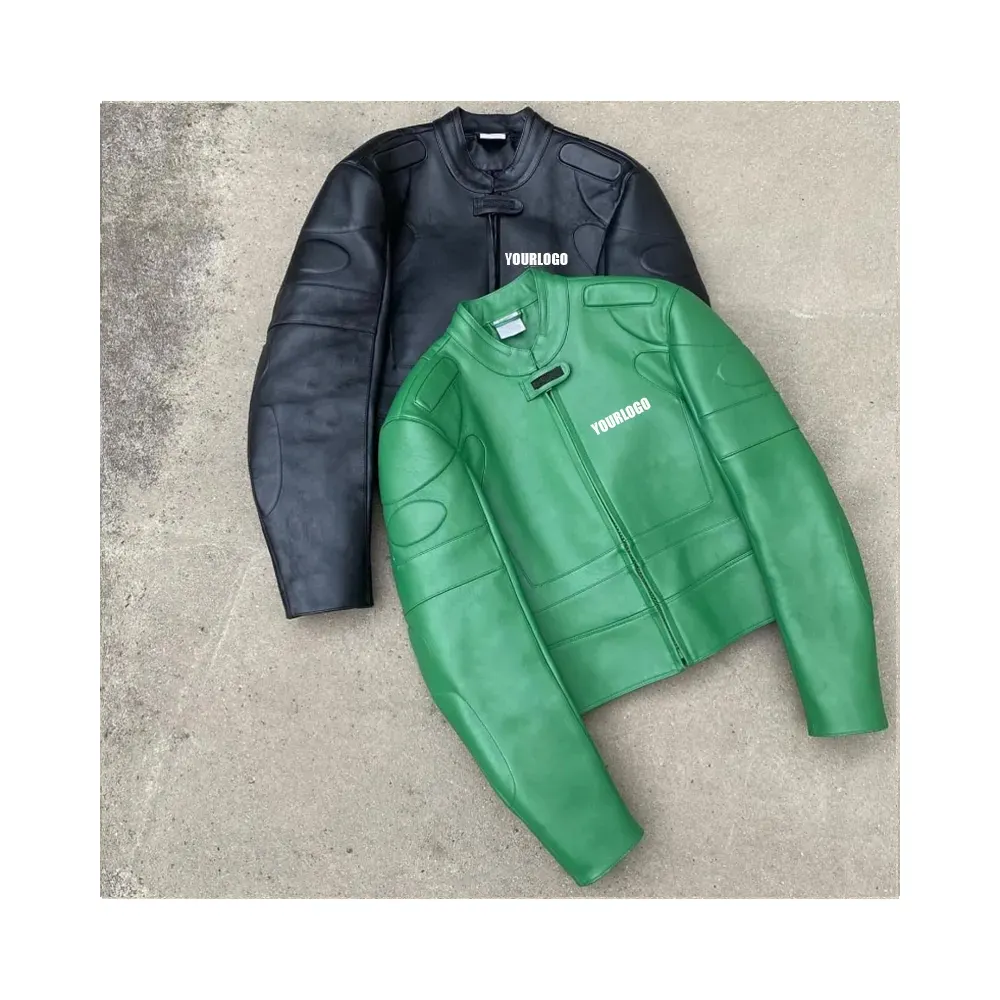 Casual Leather Jacket Men Custom Logo Designer Wholesale Blank Pure Plus Size Men's Jackets Made In Pakistan