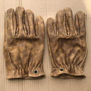 ถุงมือหนังวัวแท้สีน้ำตาลสไตล์เรโทรคุณภาพสูง สำหรับขี่มอเตอร์ไซค์ จักรยานเสือภูเขา และงานทั่วไป - Product Image 6