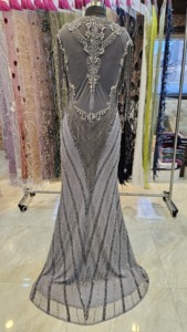 Vestido de novia hecho a mano con patrón bordado de lentejuelas decoración de noche y minivestidos - Product Image 2