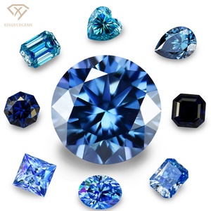 Venta al por mayor de piedras sueltas de moissanita sintética azul Klein de corte brillante redondo, de alta calidad, VVSI, con certificado GRA, color D - Product Image 3