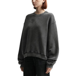 เสื้อฮู้ดผ้าขนแกะสีล้วนแบบสวมหัวสำหรับผู้หญิงเสื้อสเวตเตอร์กันหนาวแขนยาวแบบลำลองพิมพ์ลาย - Product Image 2