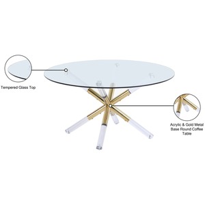Mesa de Centro de Diseño Moderno para Sala de Estar, Base de Metal y Acrílico Ecológica, Decoración para el Hogar - Product Image 4