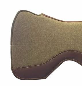 High Quality Butterfly Design Woolen Felt <b>Saddle</b> Pad with 18mm and 25mm Thickness Medium Oil Leather Contour Barrel Racing - Product Image 2