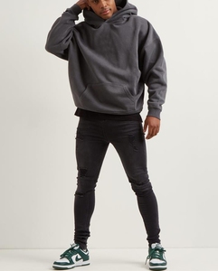 Fabrication sur mesure de sweat-shirts lourds pour hommes, en coton lourd 100% 500 g/m², sweat-shirt en molleton français sans cordon, impression en relief - Product Image 2