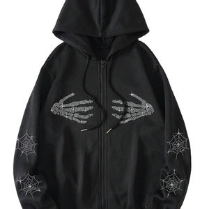 Streetwear Logo Personnalisé Sweat à Capuche avec Strass Personnalisé Épais avec Strass Hoodies Hommes Confortables et Légers avec Strass Hoodies - Product Image 1