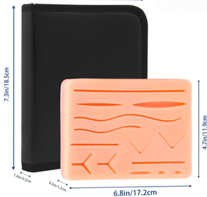 ชุดฝึกเย็บแผลทางการแพทย์แบบครอบคลุมสำหรับนักเรียนแผ่นซิลิโคนขนาดใหญ่ที่มีบาดแผลก่อนตัด14ชิ้นและชุดเครื่องมือเหล็กด้วยมือ - Product Image 6