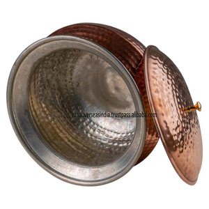 ชามทองเหลืองมือพร้อมฝาปิดจานเสิร์ฟแบบดั้งเดิมสำหรับแกงและเกรวี่เครื่องใช้บนโต๊ะอาหารสุดหรูเหมาะสำหรับบ้านและของขวัญ - Product Image 4