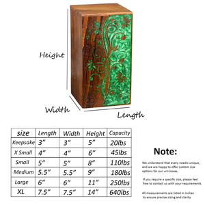 Urnas de cremación lisas de Mangowood para cenizas humanas adultas Cajas de urnas de madera decorativas y ataúdes para hombres y mujeres - Product Image 2