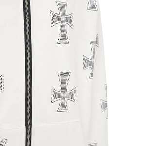 Sweat à capuche de haute qualité 100% coton, délavé au soleil, personnalisé, respirant, imprimé de strass, tissu français, taille 6XL, vêtements - Product Image 5