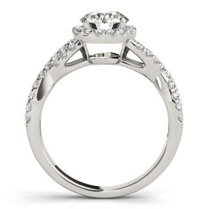 แหวนหมั้นเพชร 1.00 กะรัต ทองคำขาว 18K ดีไซน์อินฟินิตี้ทวิสเต็ด ฮาโล - Product Image 1