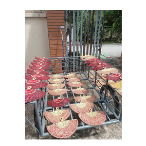 พัดลมมือจากหญ้าทะเลแบบพกพา | พัดใบปาล์มตกแต่งตามธรรมชาติแบบทอสำหรับงานปาร์ตี้เขตร้อนหรือใช้ในชีวิตประจำวัน - Product Image 2