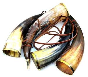 Shofar Natural impresionante cuerno de sonar de búfalo que sopla artesanía de latón para decoración del hogar producto artesanal Natural cuerno para beber - Product Image 1