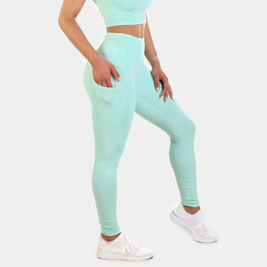 Meilleur prix Leggings pour femmes de taille adulte pour vêtements décontractés pour l'entraînement de gymnastique/Leggings pour femmes en matériau respirant de haute qualité - Product Image 3