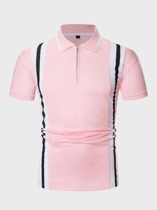 Fait sur mesure 10% coton col rabattu Anti-rides coupe ajustée à manches courtes motif solide tricoté pour polos pour hommes - Product Image 3