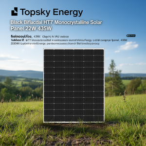 แผงโซลาร์เซลล์แบบโมโนคริสตัลไลน์ HJT สองหน้า สีดำ 435 วัตต์ โดย Topsky Energy - Product Image 3