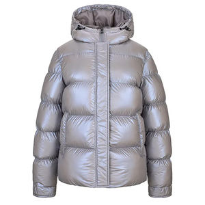 Abrigo de burbujas impermeable de invierno personalizado para mujer con lona transpirable a prueba de viento con capucha y cremallera chaqueta cálida con relleno de hojaldre - Product Image 1