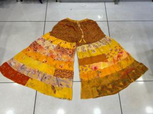 กางเกงขาบานผ้าไหม7ชั้นสไตล์โบฮีเมียนสำหรับผู้หญิงกางเกงขากว้างสำหรับเพื่อนเจ้าสาวดีไซน์เย็บปะติดฤดูร้อน - Product Image 2