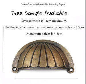 Laiton antique en fonte cannelé tiroir tasse tire poignées pour armoire commode cuisine chambre placard armoires Design industriel - Product Image 3