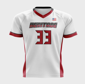 Uniforme de crosse à col en V de conception unique Vêtements de sport d'équipe vierges à demi-manches de haute qualité - Product Image 6