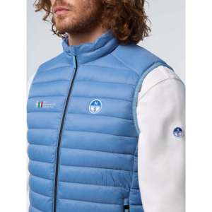 Gilet Invernale Casual da Uomo North Sails Collezione AC38 Blu Skye Stampato Antivento Leggero Taglie Forti in Poliestere Lavorato a Maglia 3D - Product Image 2