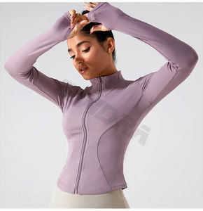 Veste unisexe légère et imperméable à fermeture éclair, coupe ajustée, pour entraînement, fitness, yoga, vêtements de sport, personnalisable, respirante, à manches longues, extensible - Product Image 2