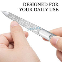 Lima de Uñas Mini de Acero Inoxidable de Alta Calidad con Patrón de Diamante de Doble Cara, Opción de Logotipo Personalizado y Marca Privada para Cuidado de Belleza