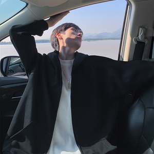 เสื้อฮู้ดผู้ชายเสื้อครอปมีฮู้ดแขนยาวแนวสตรีทปักซิปรูดแบบว่างเปล่าโลโก้ออกแบบได้ตามต้องการ - Product Image 4