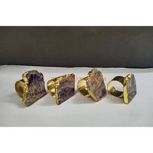 Lot de 6 anneaux de serviette de table en agate Vintage classique pour la maison et la cuisine centre de table boucle de serviette prix bon marché - Product Image 6