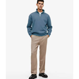 OEM ODM Custom Factory Winter Plain Dyed <b>Half</b> <b>Zip</b> <b>Sweatshirts</b> for <b>Men</b> High Quality Premium Design 100% Cotton Fleece Quick Dry - Product Image 4