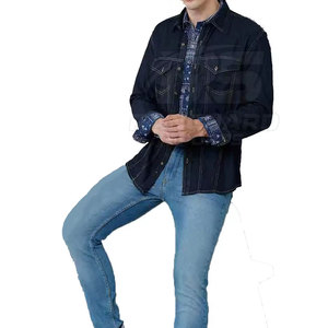 <b>Men</b> Casual <b>Jeans</b> Shirt Slim Fit Long Sleeve <b>Work</b> Top <b>Men</b> Button Up <b>Jeans</b> Shirt Trendy Everyday Streetwear Shirt - Product Image 4