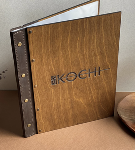 DIVRIS Porte-menu en bois brun en gros avec pages rechargeables pour restaurants et cafés, reliure en cuir, anneaux métalliques - Product Image 4