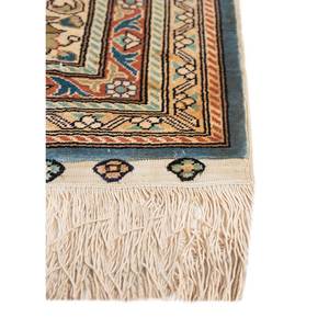 Tapis en soie viscose noués à la main Gulmarg Blue - Pae-5662 - Grand tapis traditionnel chinois à motif médaillon pour la maison, les chambres d'adolescents et les couloirs - 10 mm - Product Image 4
