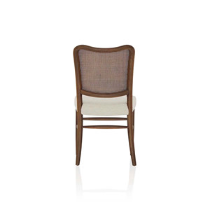 เก้าอี้รับประทานอาหารไม้มะฮอกกานีคุณภาพสูงดีไซน์คลาสสิกสไตล์โมเดิร์นพร้อมไม้หวายธรรมชาติปรับหลังได้สำหรับใช้ในคลังสินค้า - Product Image 5